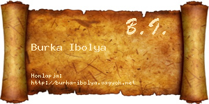 Burka Ibolya névjegykártya